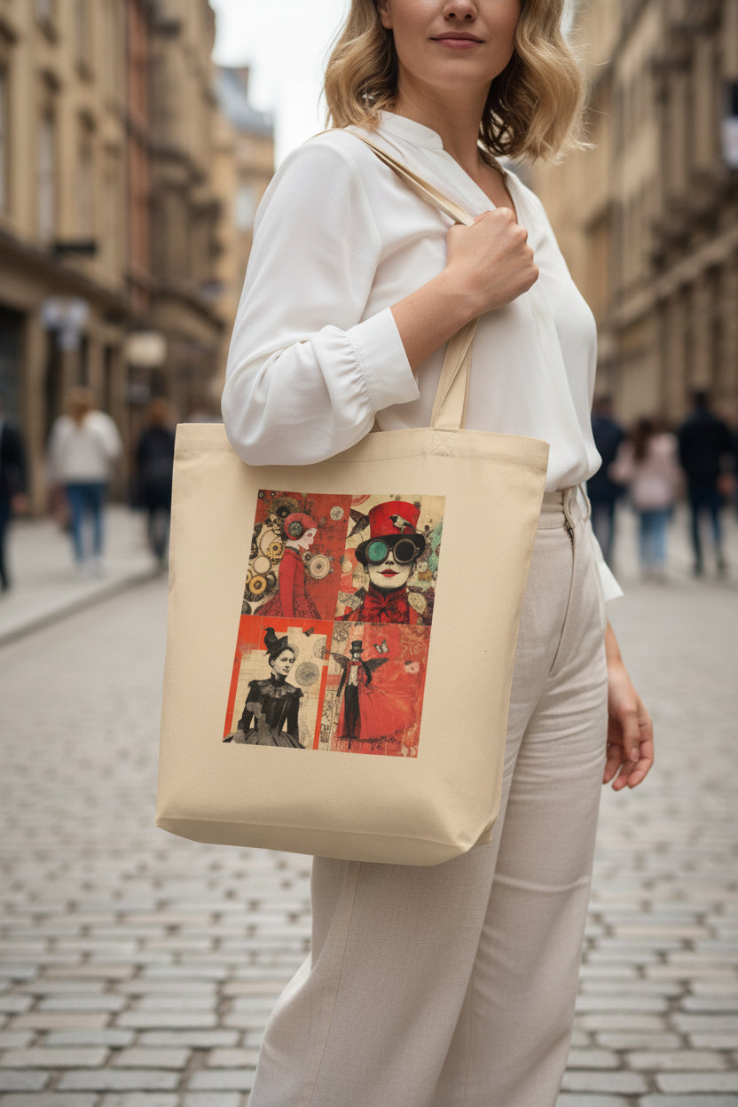 Eco Tote Bag with Steampunk Print