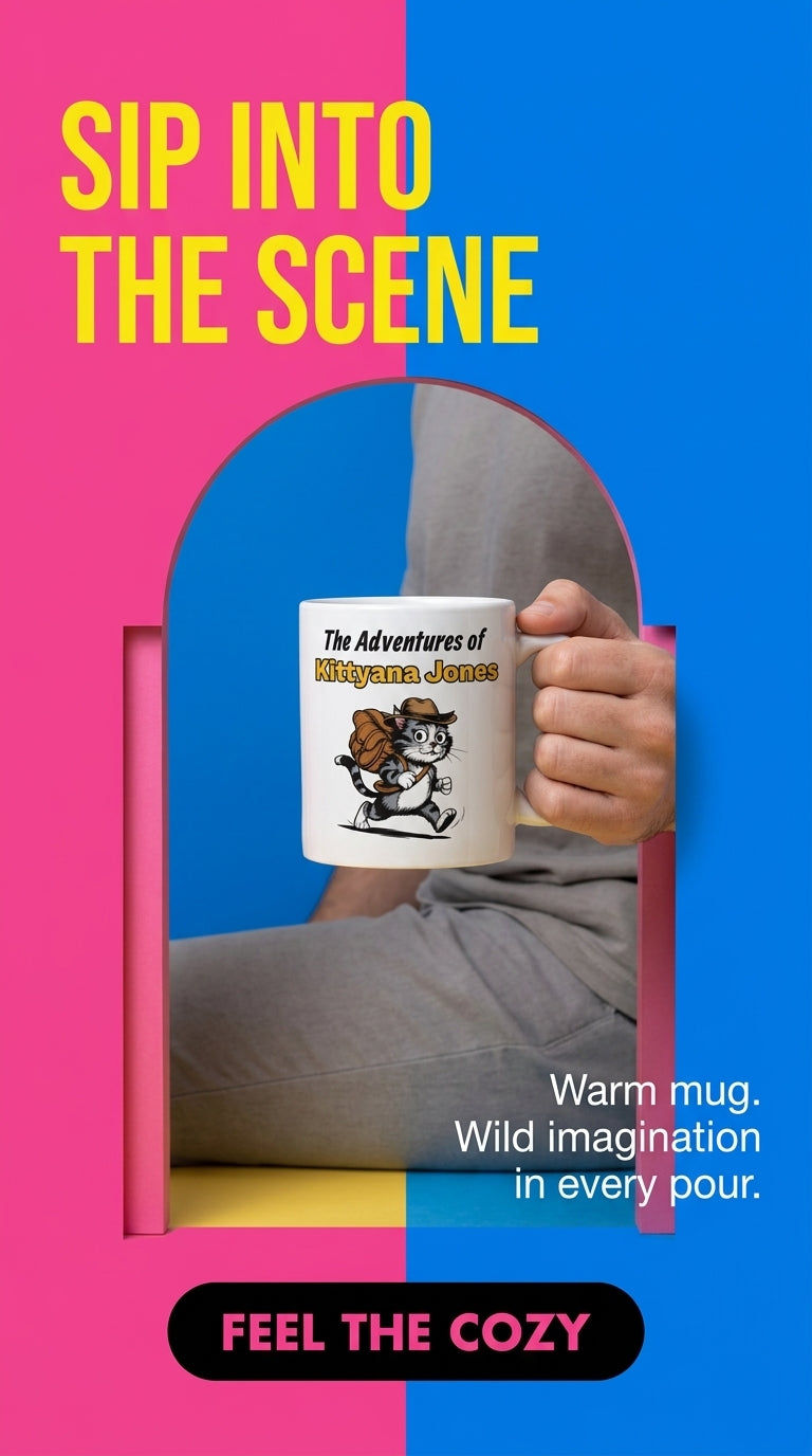 Cute Mug with Funny Cat Print