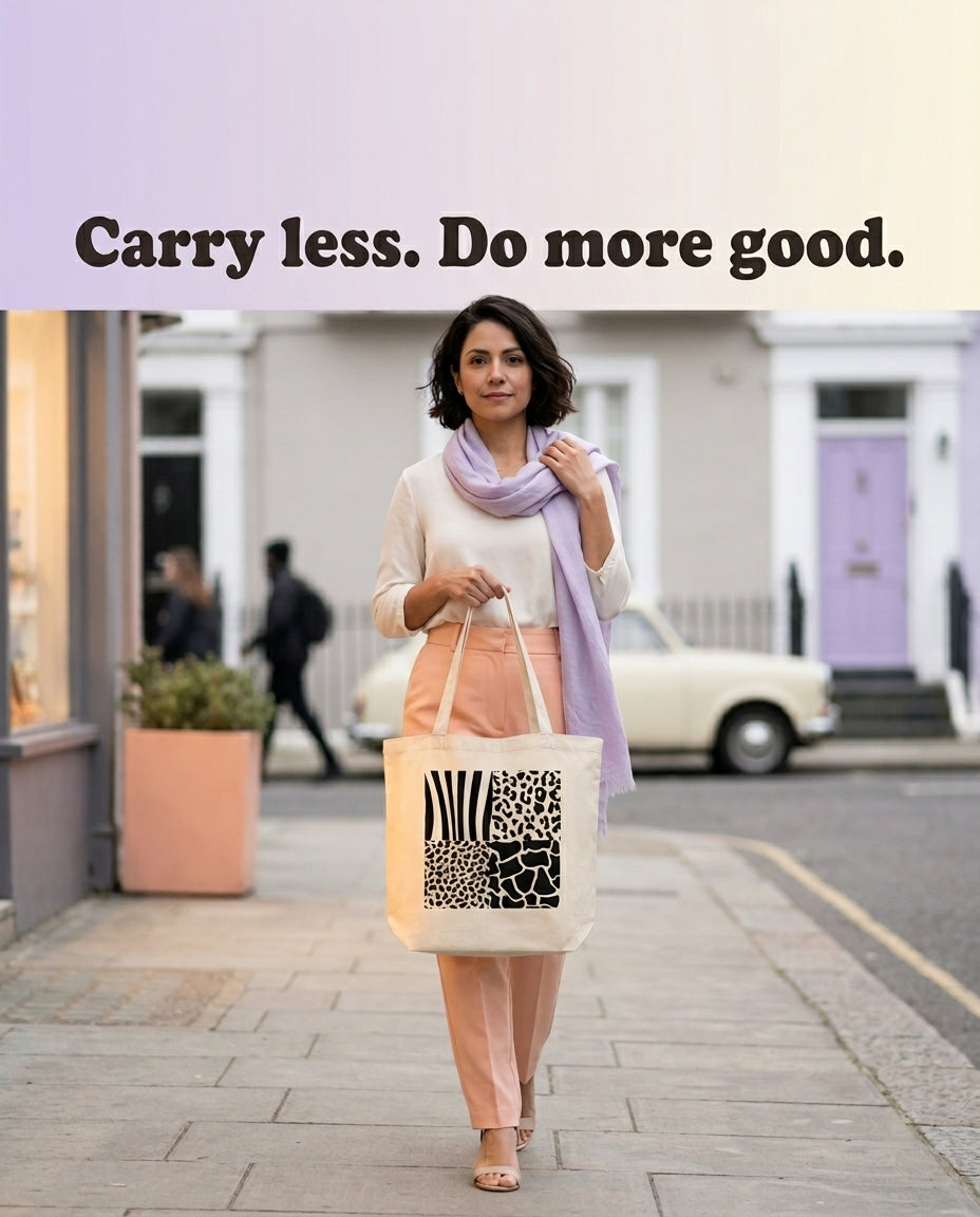 Eco Tote Bag with Animal Print