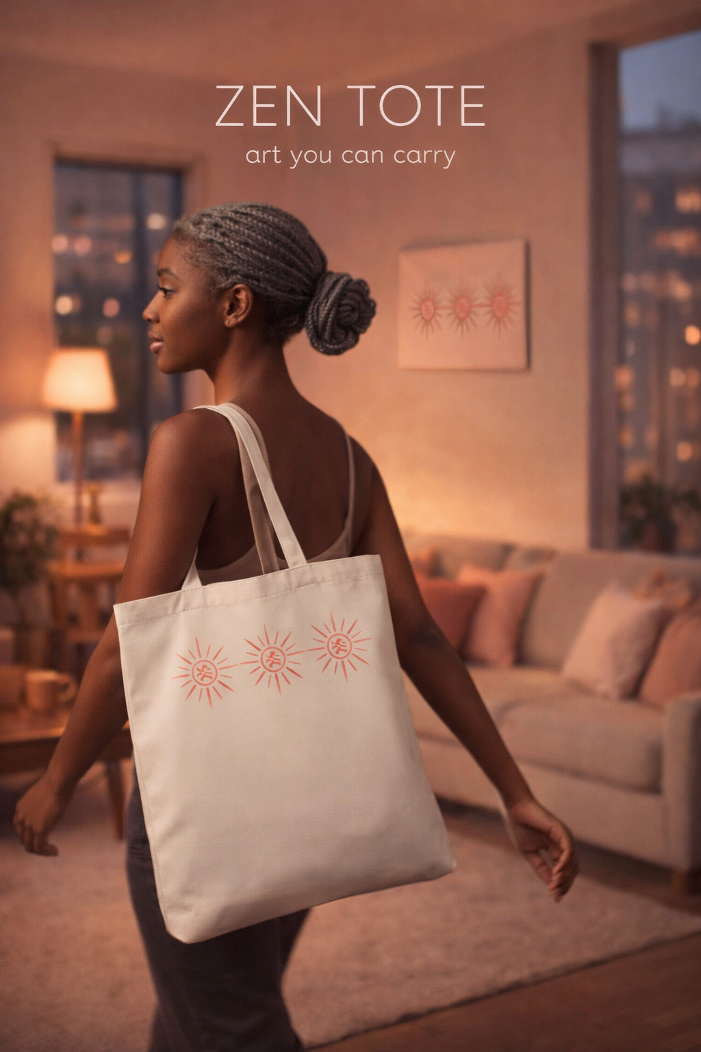 Tote Bag with a Sun Print