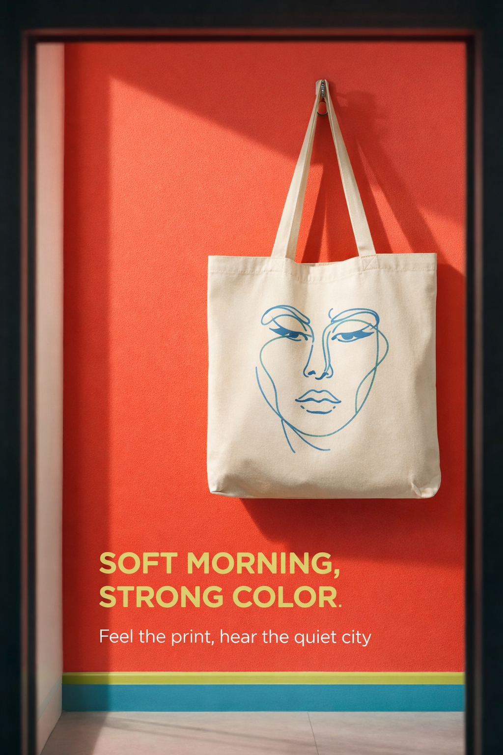 Tote Bag with a Woman's Face Print